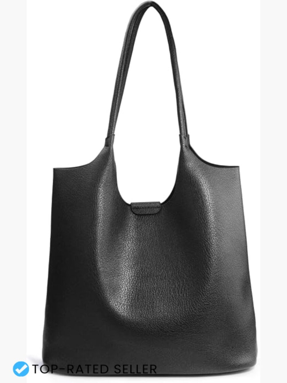 Vegan Leather Hobo Tote Bag Large Faux Suede Lining Shoulder Purse Work Travel
